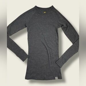 Meriwool Shirt Womens XXS Base Layer 100% Merino Wool Long Sleeve Gray 250g
